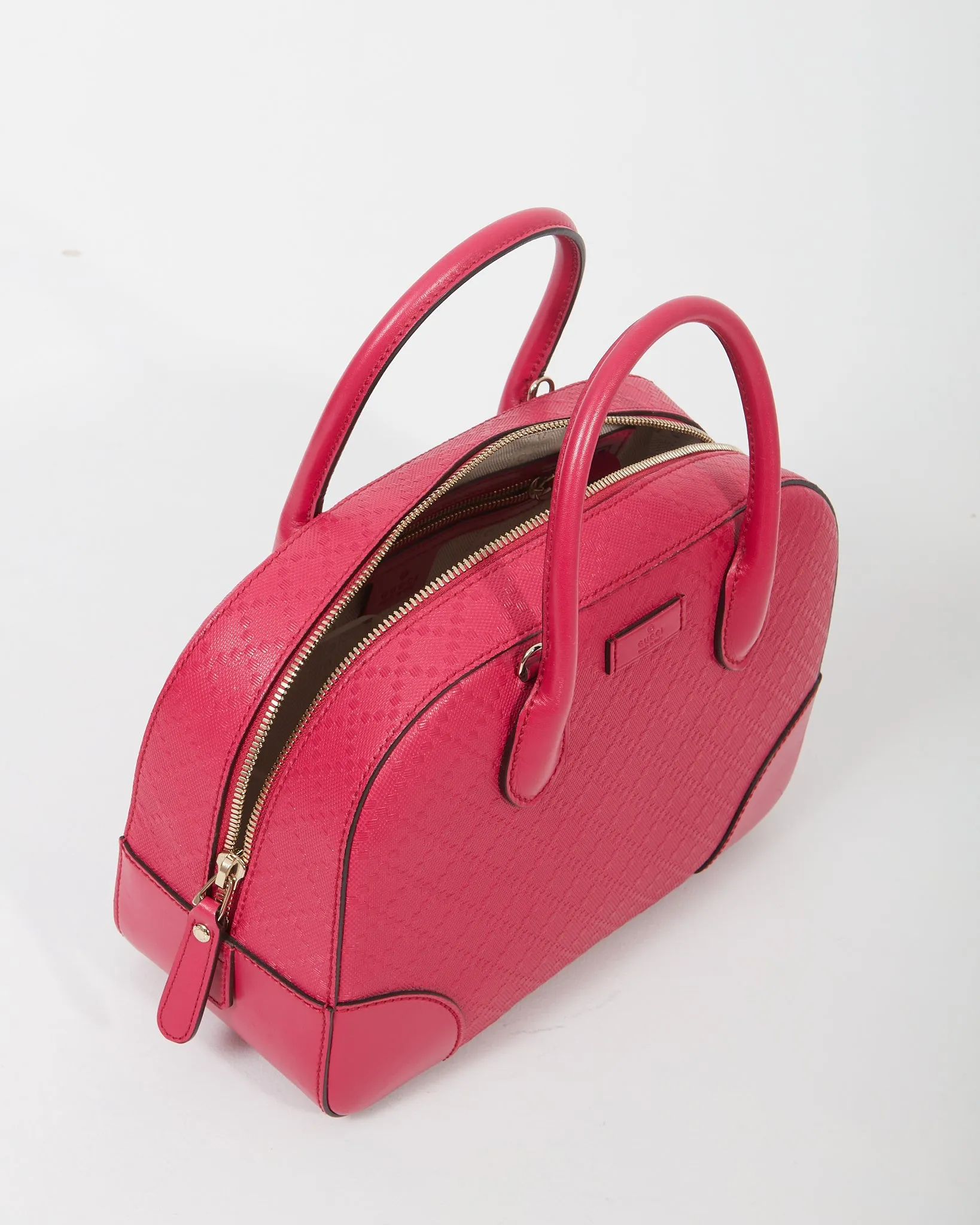 Gucci Fuchsia Leather Small Diamante Small Top Handle Bag