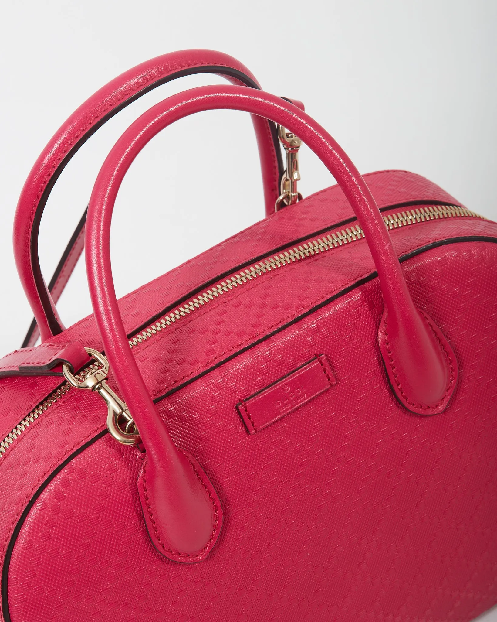 Gucci Fuchsia Leather Small Diamante Small Top Handle Bag
