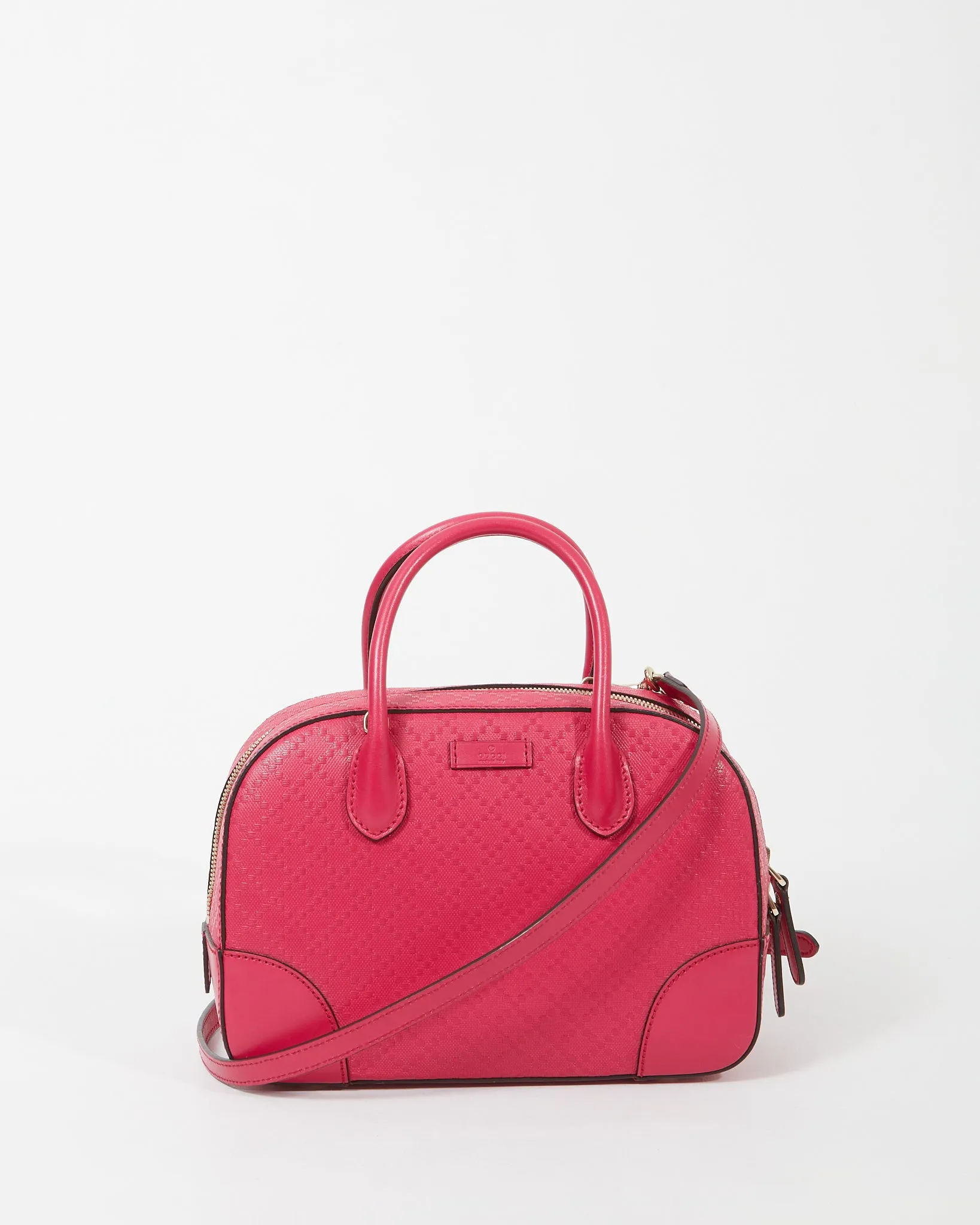 Gucci Fuchsia Leather Small Diamante Small Top Handle Bag
