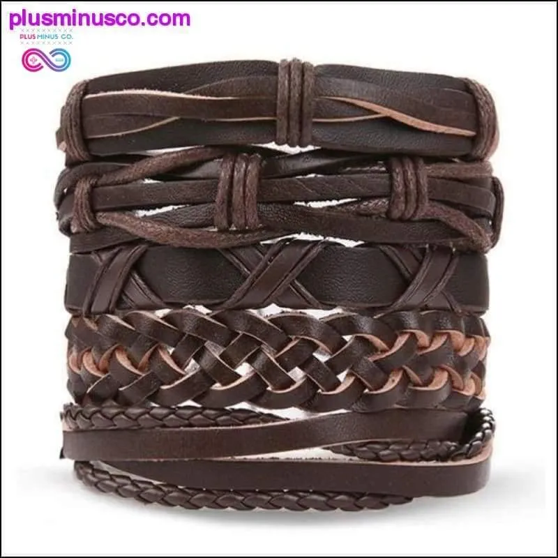 Hand-knitted Multi-layer Leather Feather Leaf Bracelet and