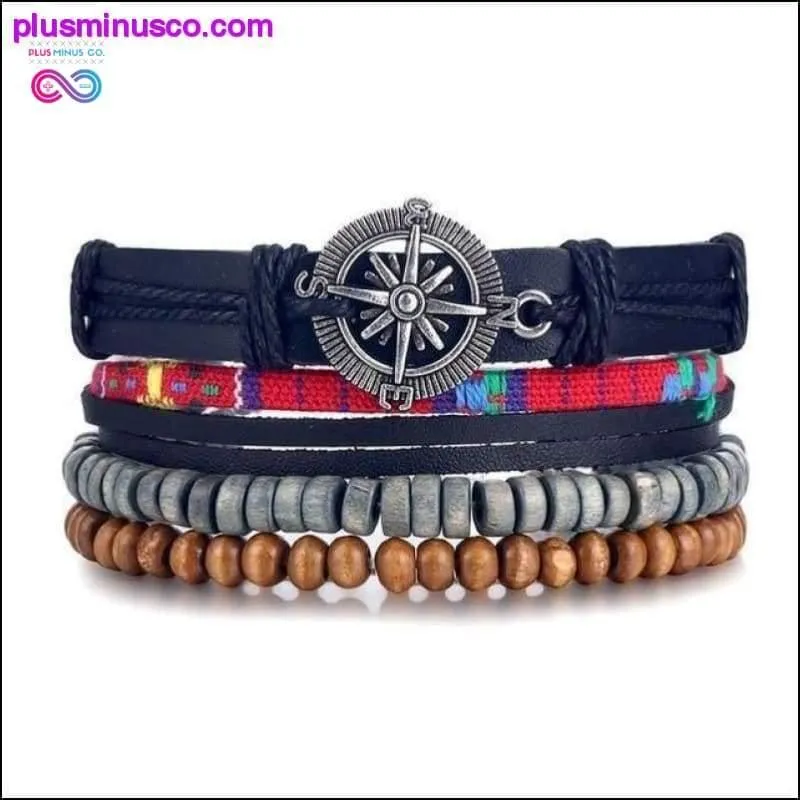 Hand-knitted Multi-layer Leather Feather Leaf Bracelet and