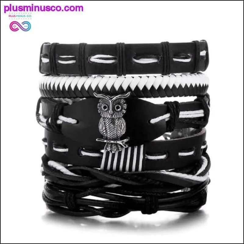 Hand-knitted Multi-layer Leather Feather Leaf Bracelet and