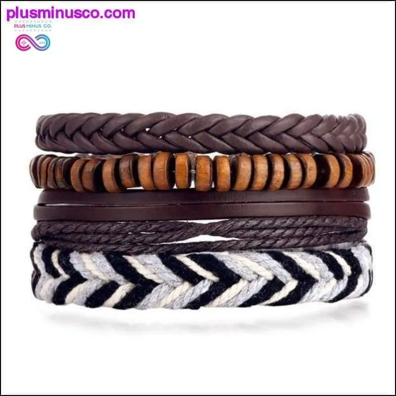 Hand-knitted Multi-layer Leather Feather Leaf Bracelet and