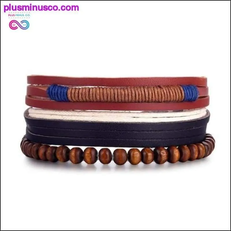 Hand-knitted Multi-layer Leather Feather Leaf Bracelet and