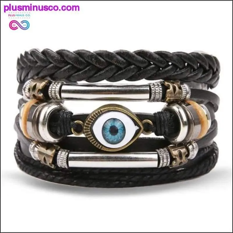 Hand-knitted Multi-layer Leather Feather Leaf Bracelet and