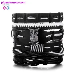 Hand-knitted Multi-layer Leather Feather Leaf Bracelet and
