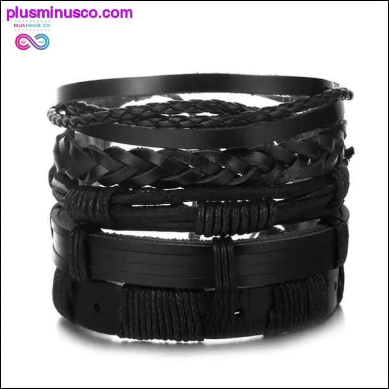 Hand-knitted Multi-layer Leather Feather Leaf Bracelet and