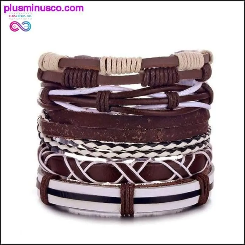Hand-knitted Multi-layer Leather Feather Leaf Bracelet and