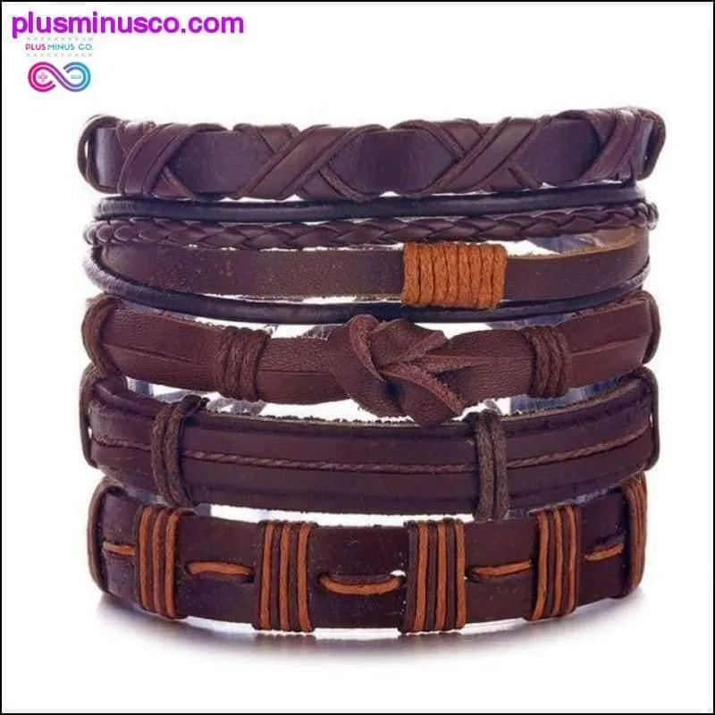 Hand-knitted Multi-layer Leather Feather Leaf Bracelet and