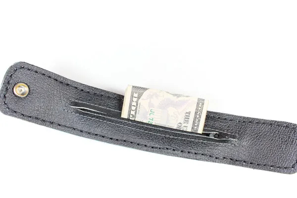 Handmade genuine leather wallet bracelets/ cuffs light metal style (1 pack/$ 8 ea.)