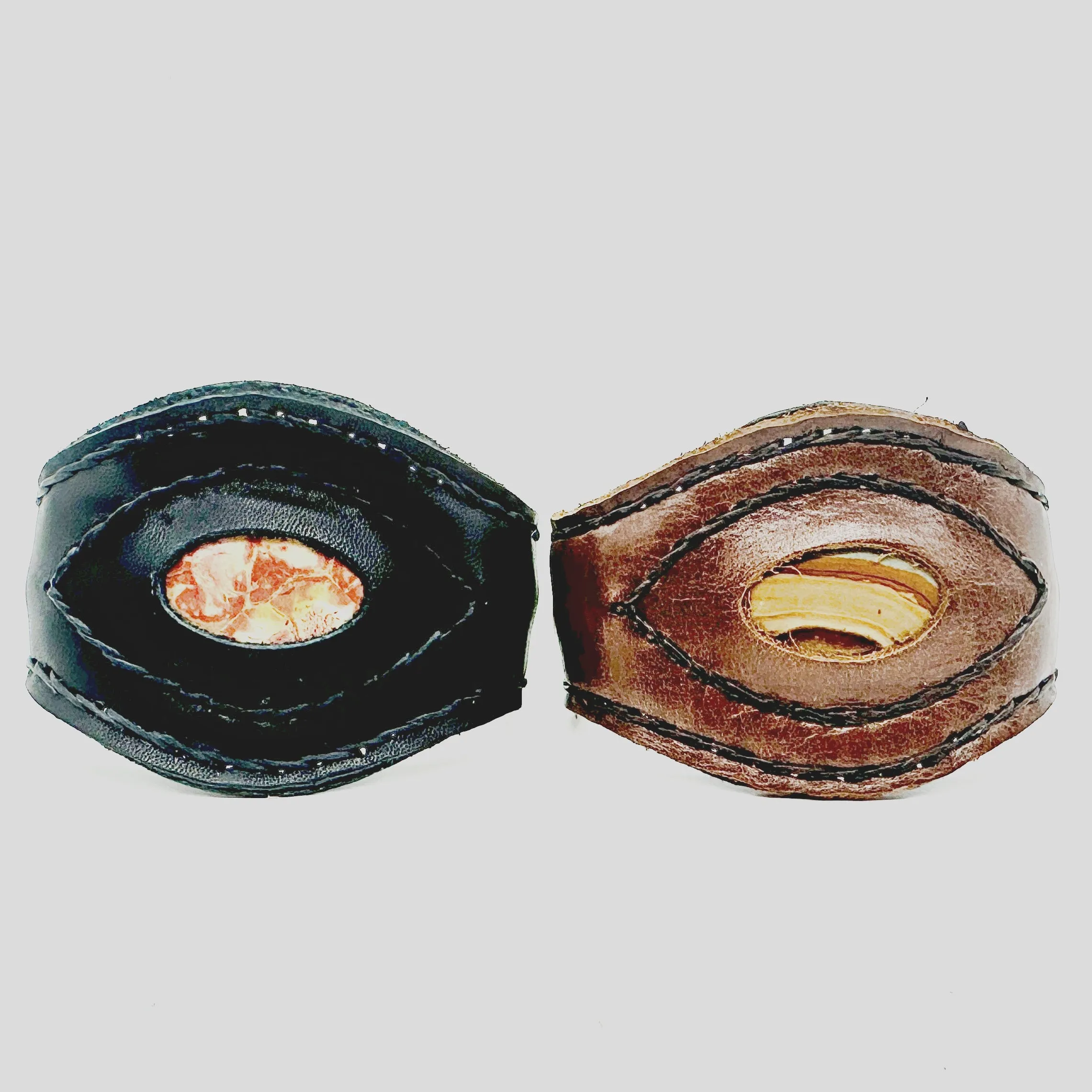 Handmade genuine leather wallet bracelets/ cuffs without gemstone (6 pack/ $12 ea.)