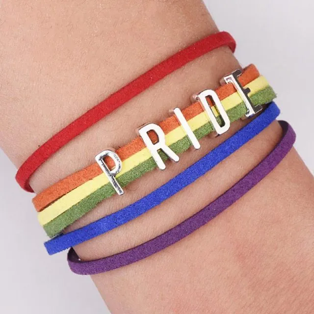 Handmade Thread Bracelet Gay Pride Leather Bracelets