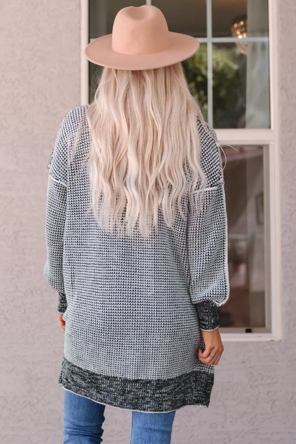 Hazel Blues® | Heathered Open Front Longline Cardigan