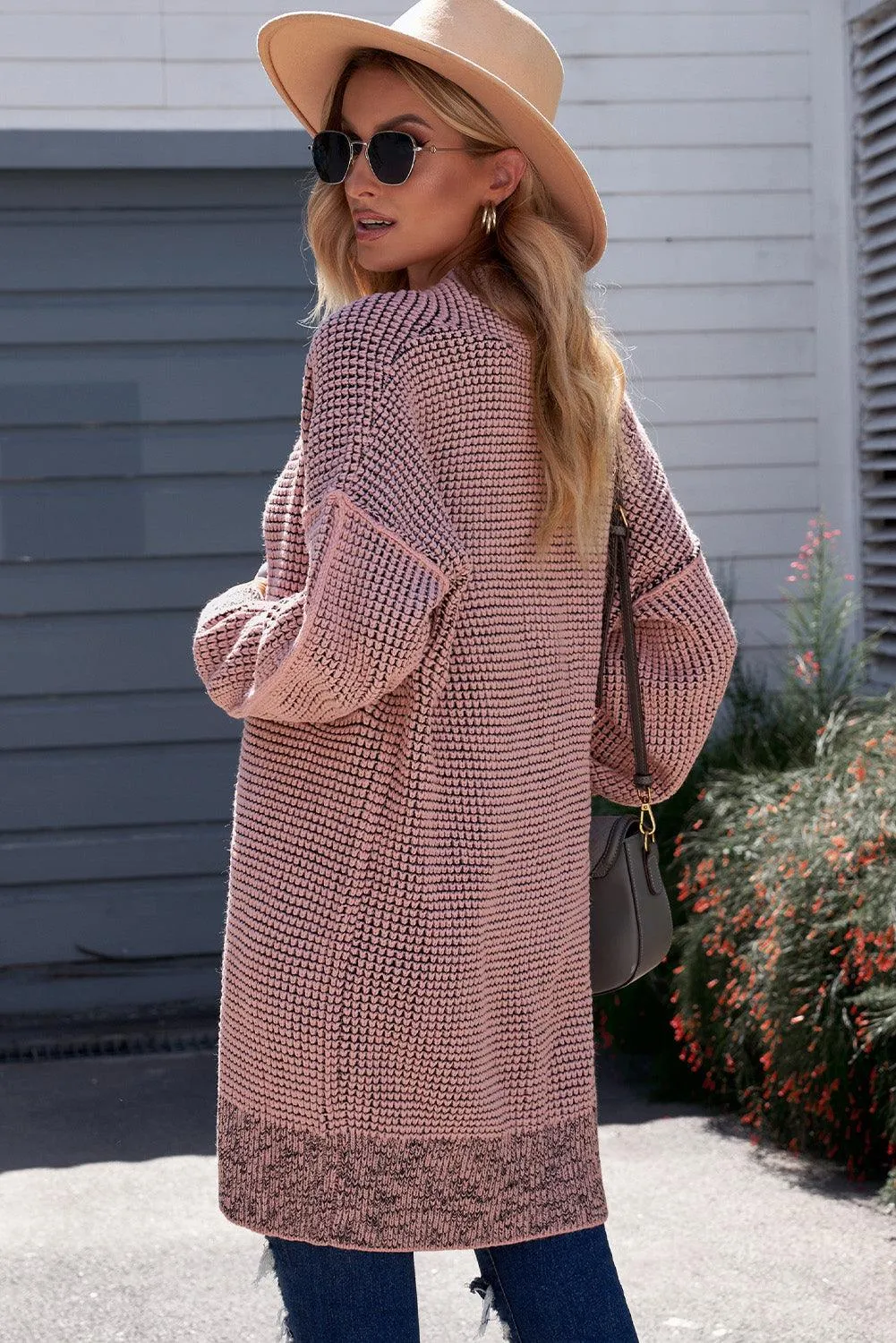 Hazel Blues® | Heathered Open Front Longline Cardigan