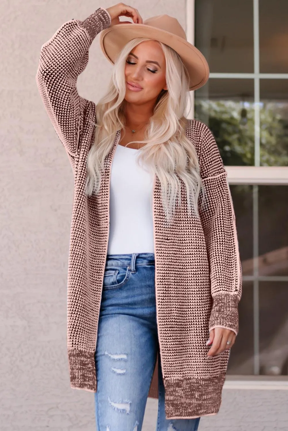 Hazel Blues® | Heathered Open Front Longline Cardigan