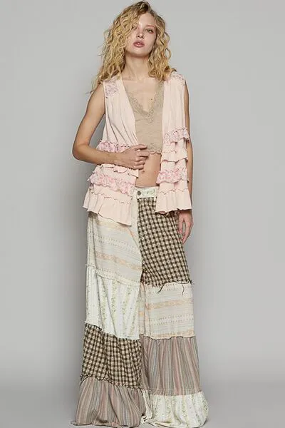 Hazel Blues® |  POL Ruffled Open Front Sleeveless Cardigan