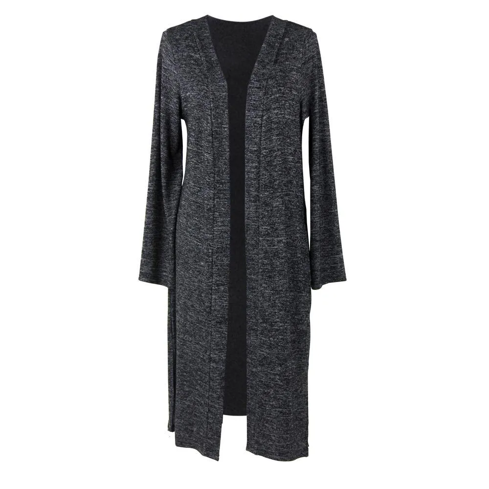 Hello Mello Carefree Threads Long Cardigan-Small Black