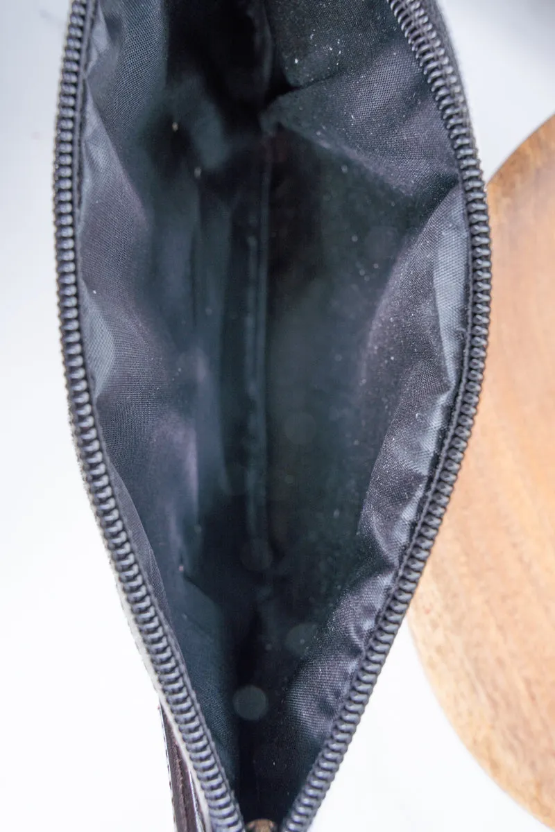 Howdy Cowhide Wristlet Clutch