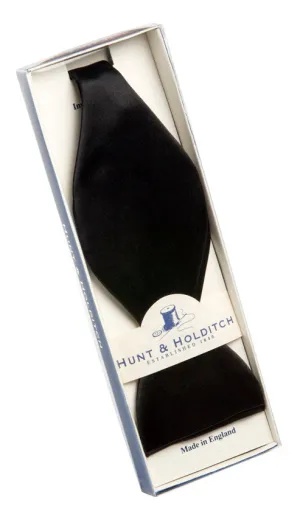 HUNT & HOLDITCH Self Tie Satin Bow Tie - Black