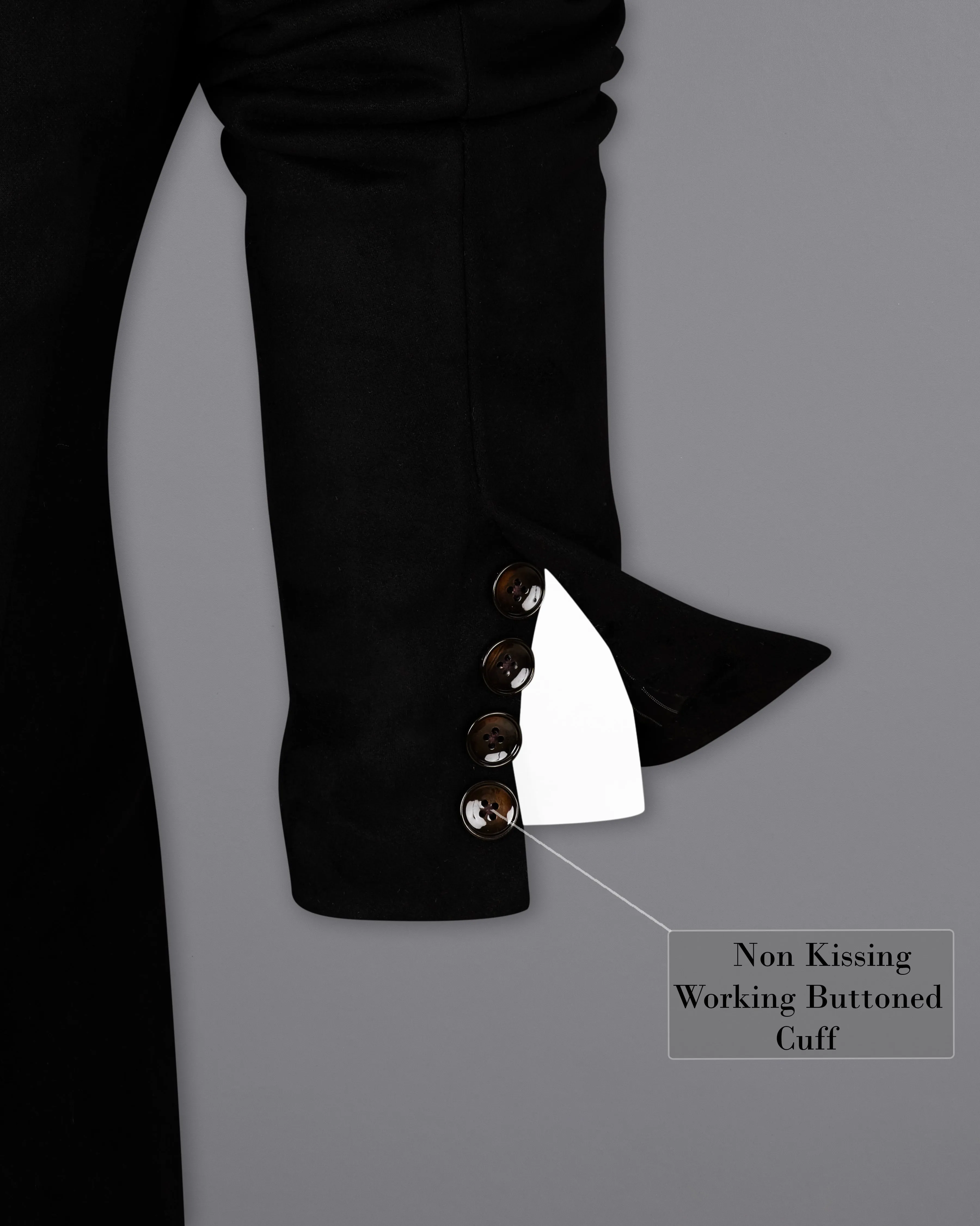 Jade Black Velvet Double-Breasted Designer Blazer