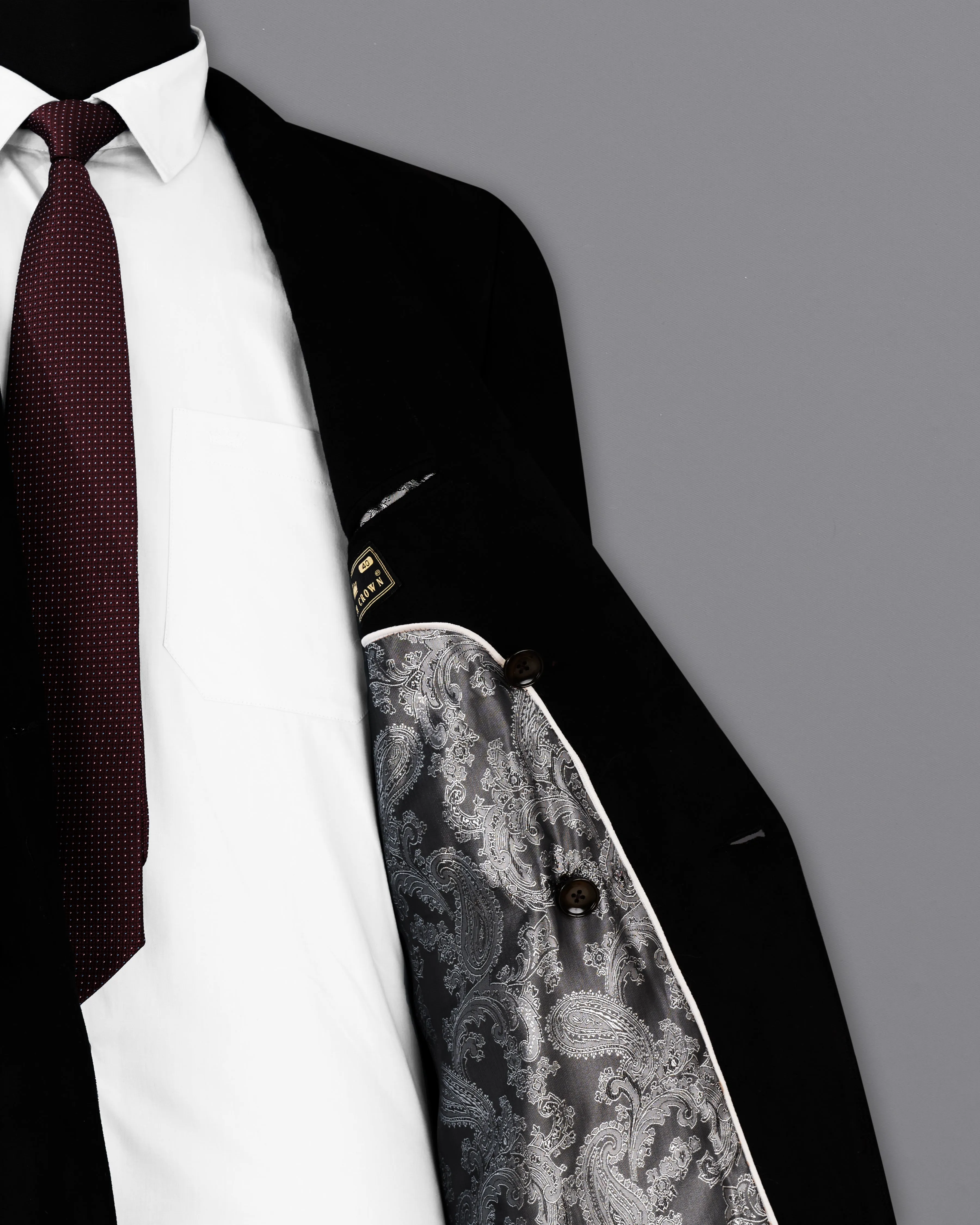 Jade Black Velvet Double-Breasted Designer Blazer