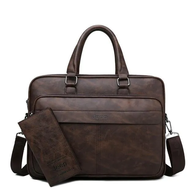 Jeep Buluo Leather Briefcase