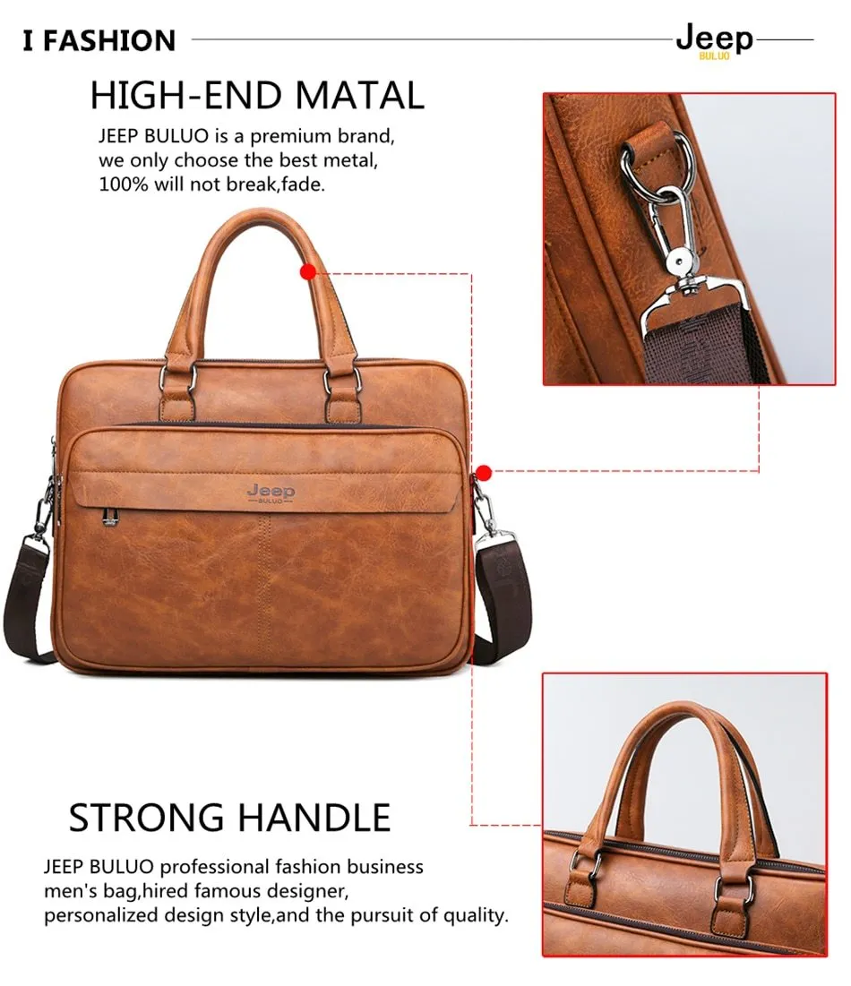 Jeep Buluo Leather Briefcase