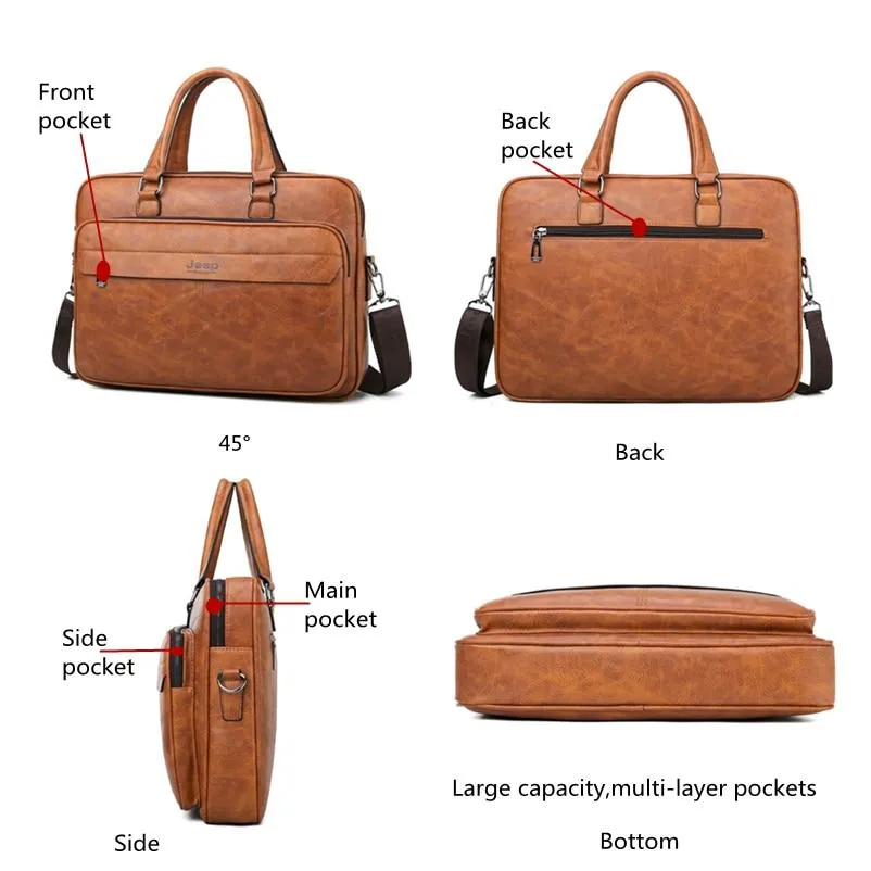 Jeep Buluo Leather Briefcase