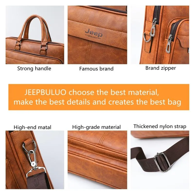 Jeep Buluo Leather Briefcase