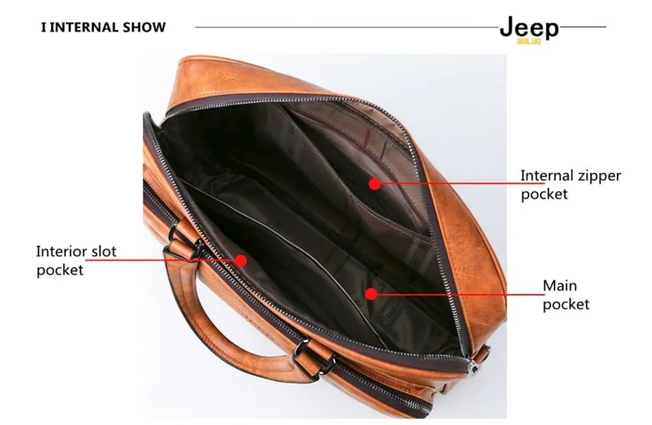 Jeep Buluo Leather Briefcase