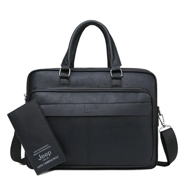Jeep Buluo Leather Briefcase