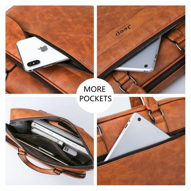 Jeep Buluo Leather Briefcase