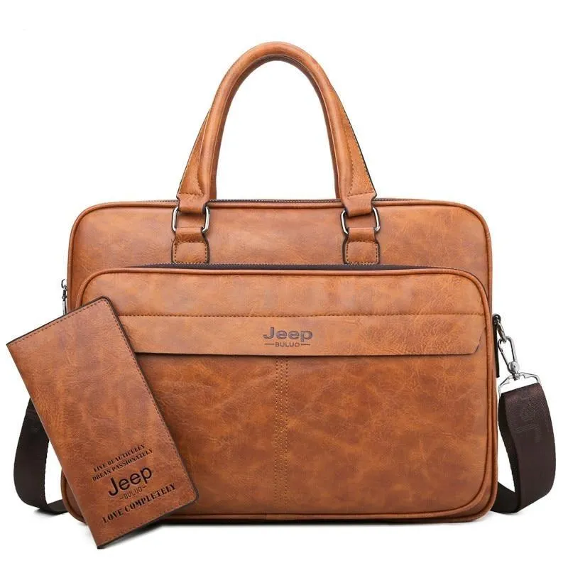 Jeep Buluo Leather Briefcase
