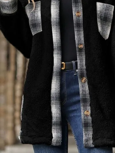 Josie Plaid Contrast Dropped Shoulder Coat
