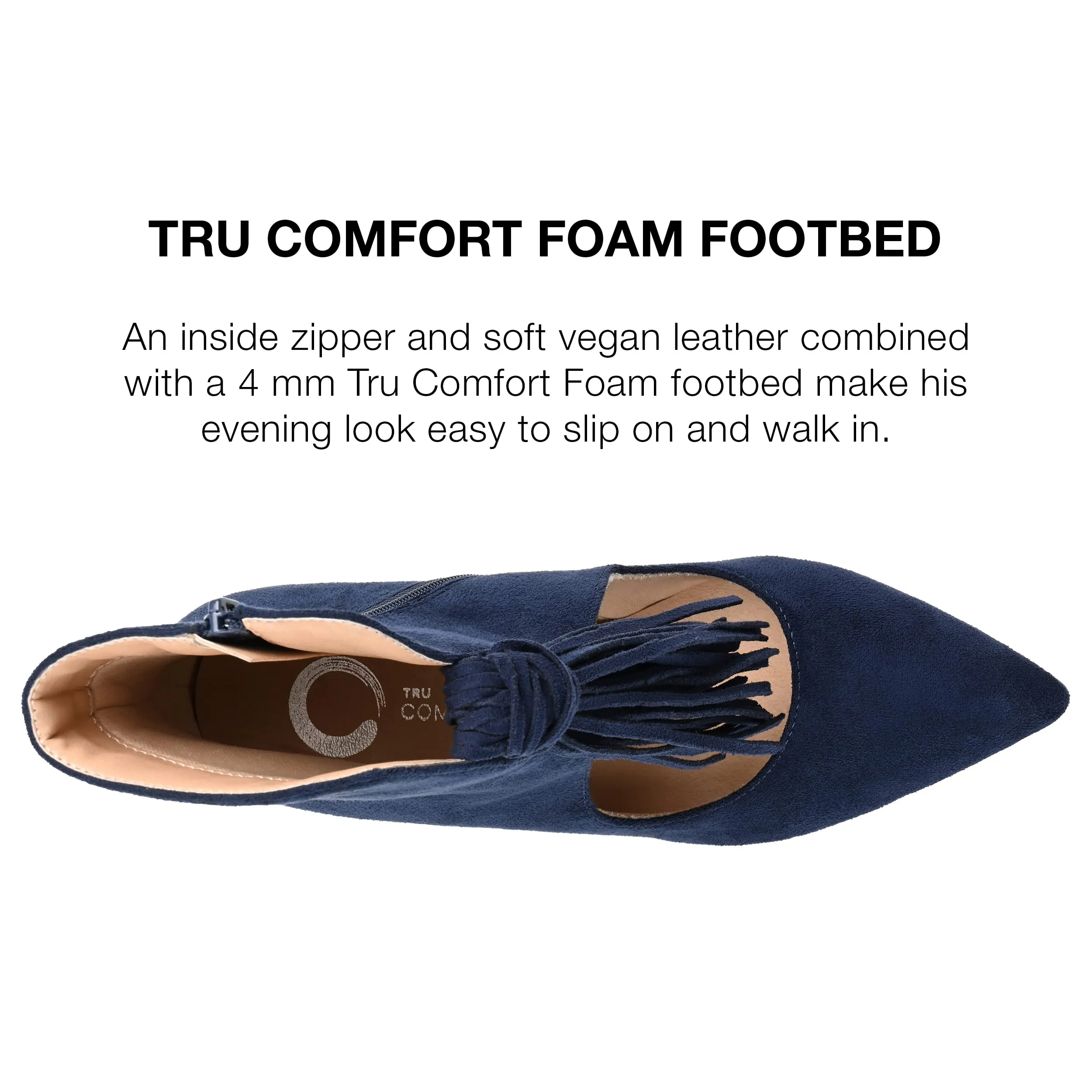 Journee Womens Cameron Pointed Toe Stiletto Ankle Booties Navy