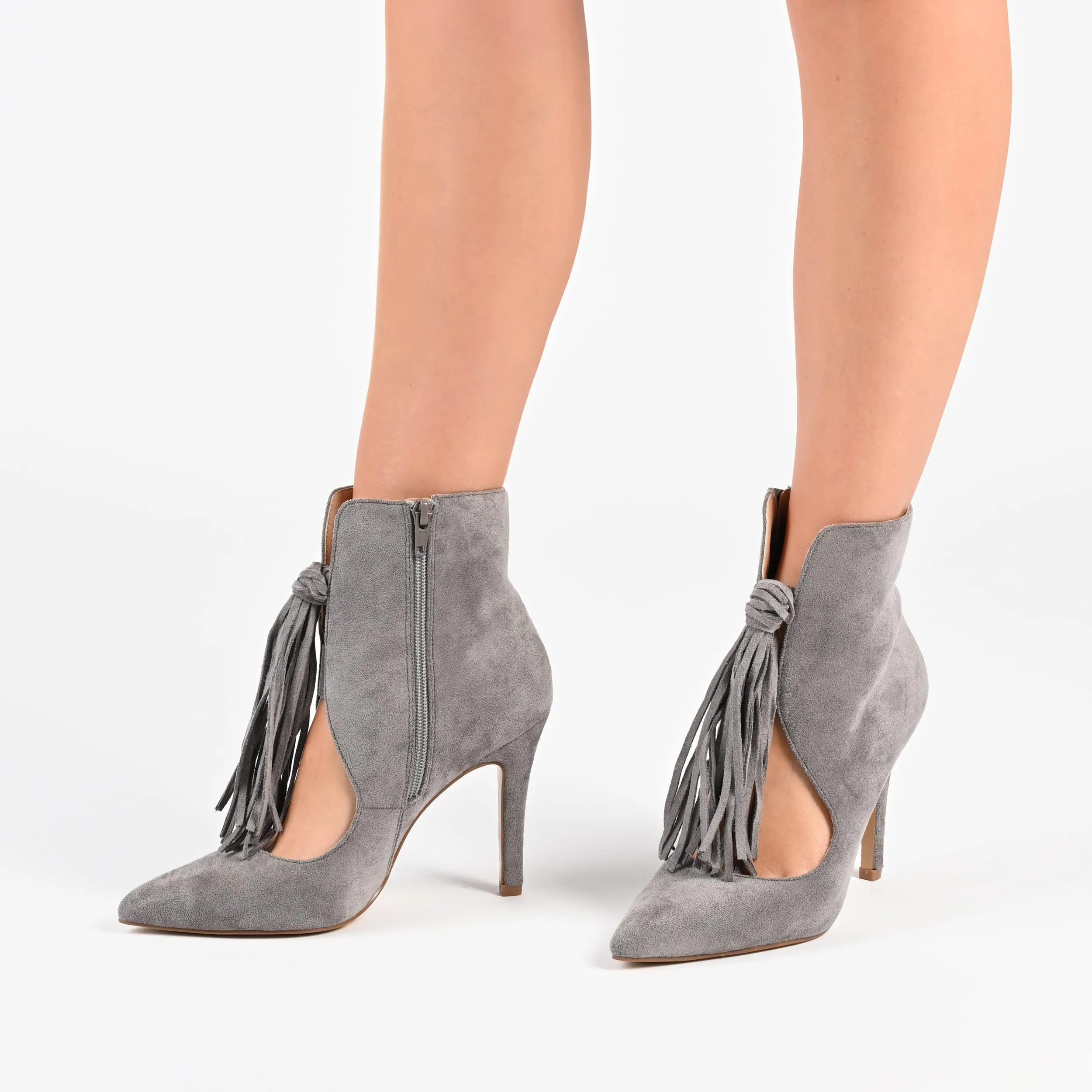 Journee Womens Cameron Pointed Toe Stiletto Ankle Booties Navy