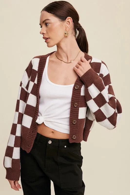 Just Popping-  Weaved Cropped Cardigan
