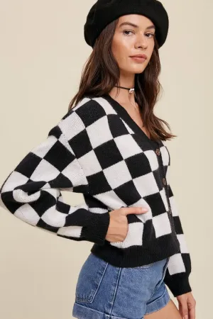 Just Popping-  Weaved Cropped Cardigan