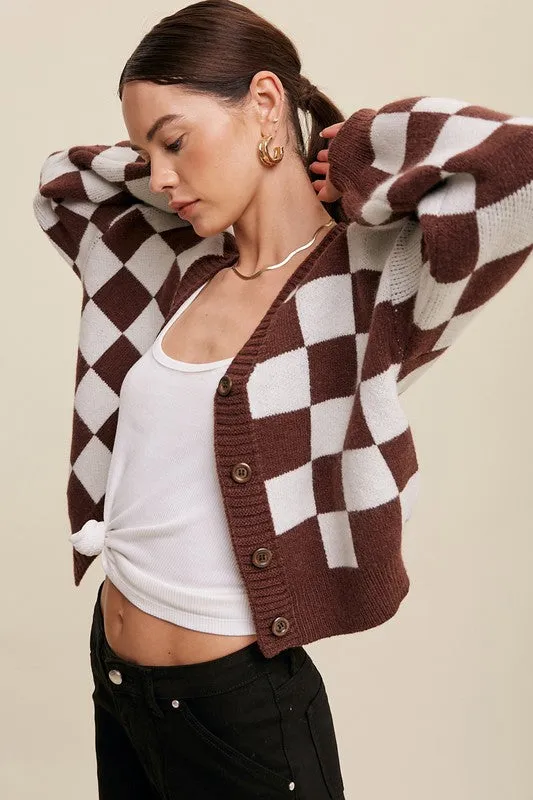Just Popping-  Weaved Cropped Cardigan