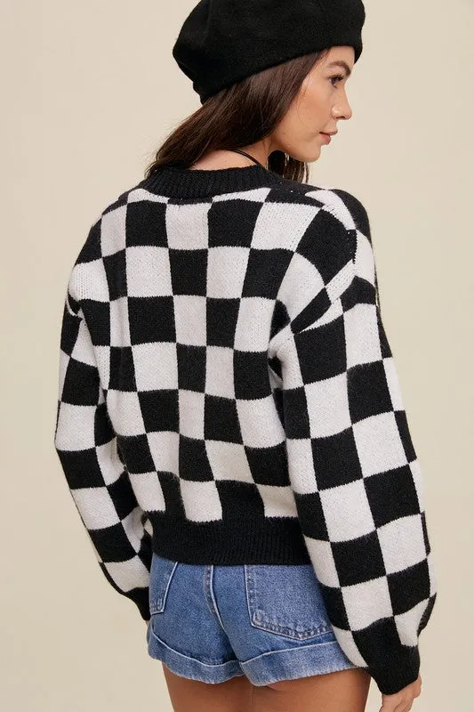 Just Popping-  Weaved Cropped Cardigan