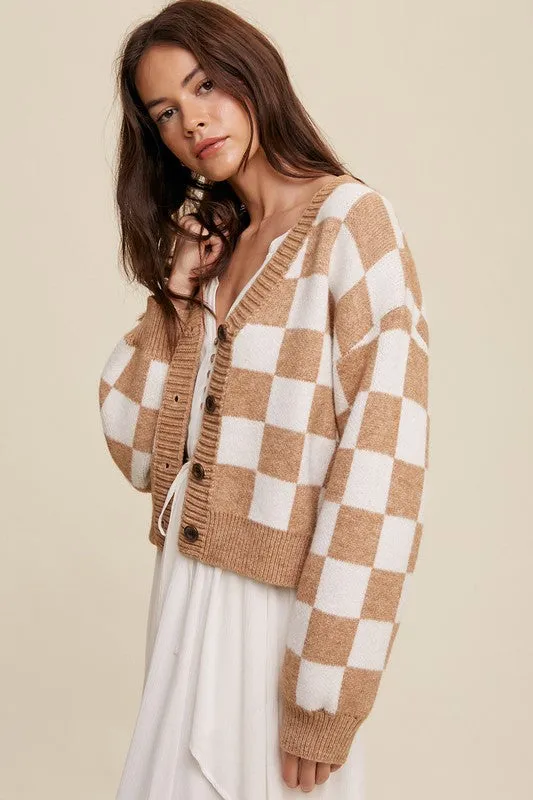 Just Popping-  Weaved Cropped Cardigan