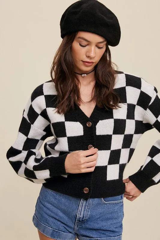Just Popping-  Weaved Cropped Cardigan