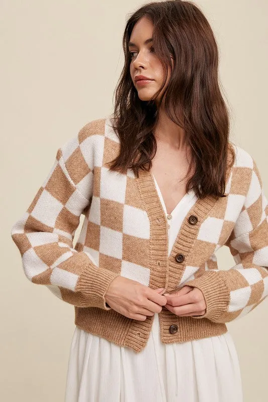 Just Popping-  Weaved Cropped Cardigan