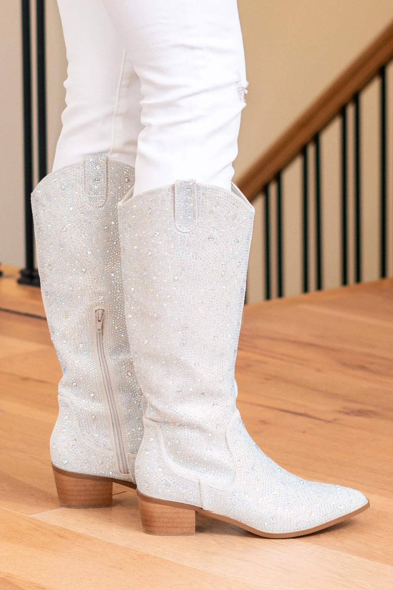Kady Glitterati High Boots - Silver