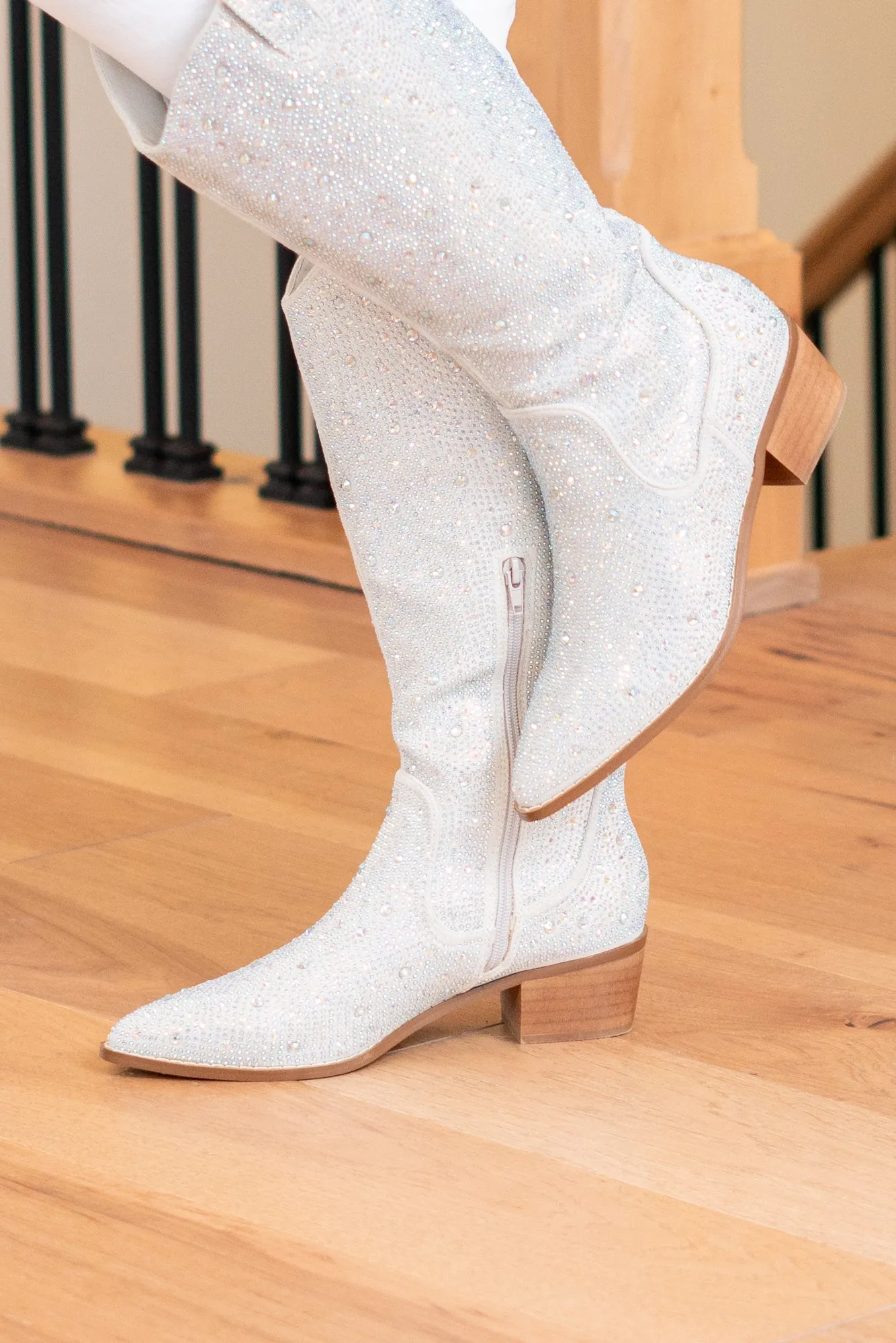 Kady Glitterati High Boots - Silver