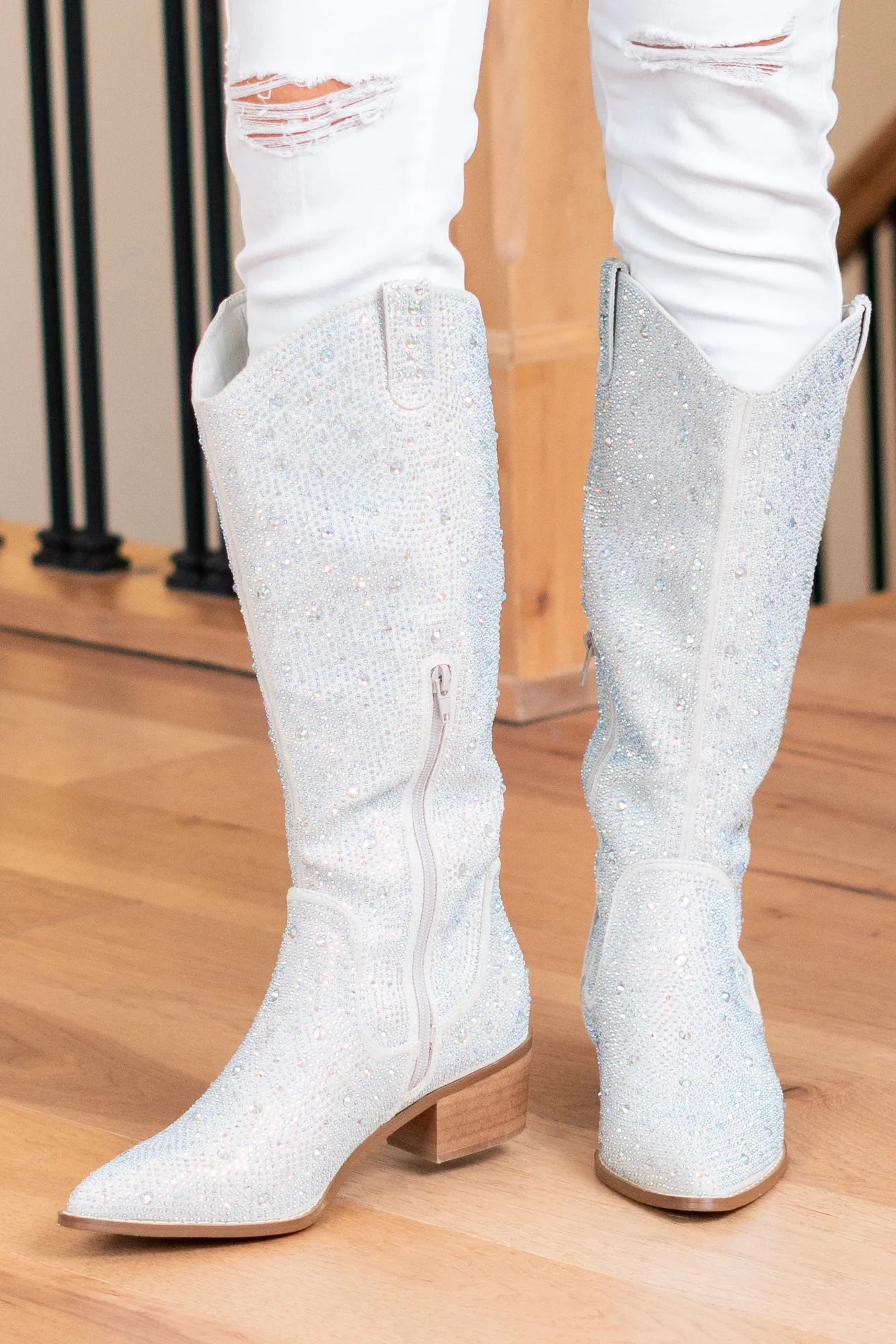 Kady Glitterati High Boots - Silver