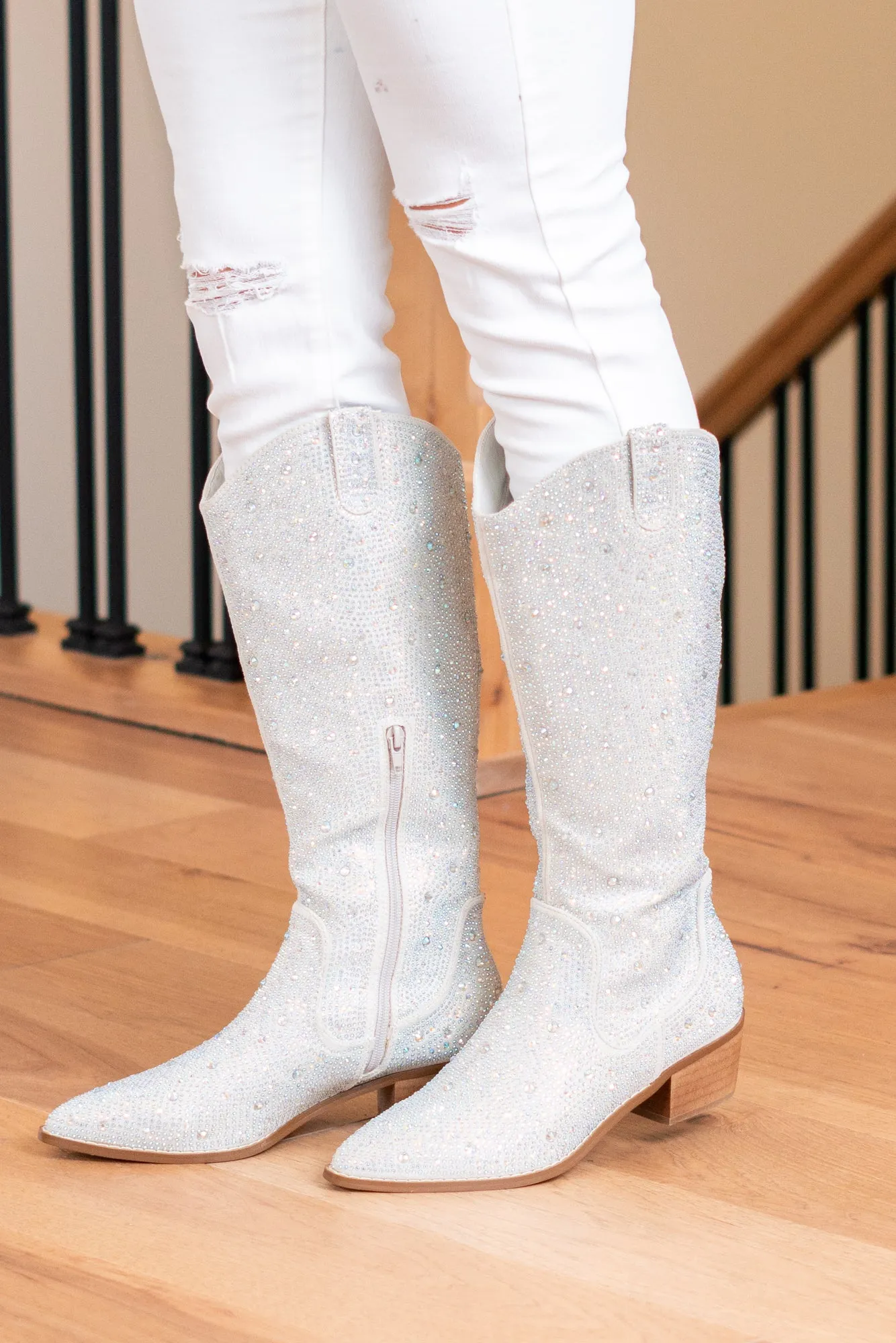 Kady Glitterati High Boots - Silver