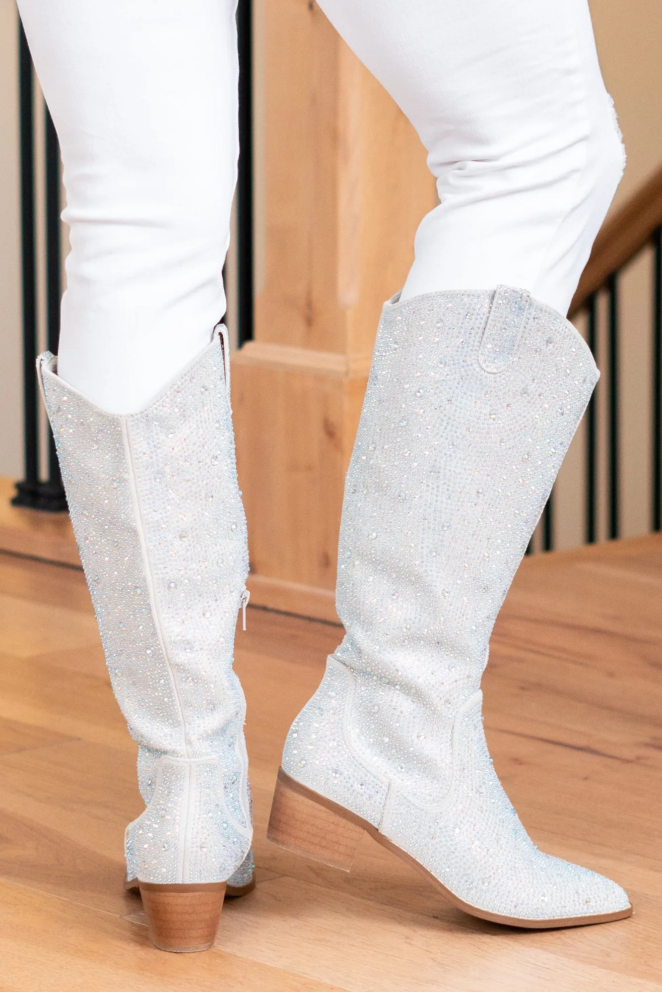 Kady Glitterati High Boots - Silver