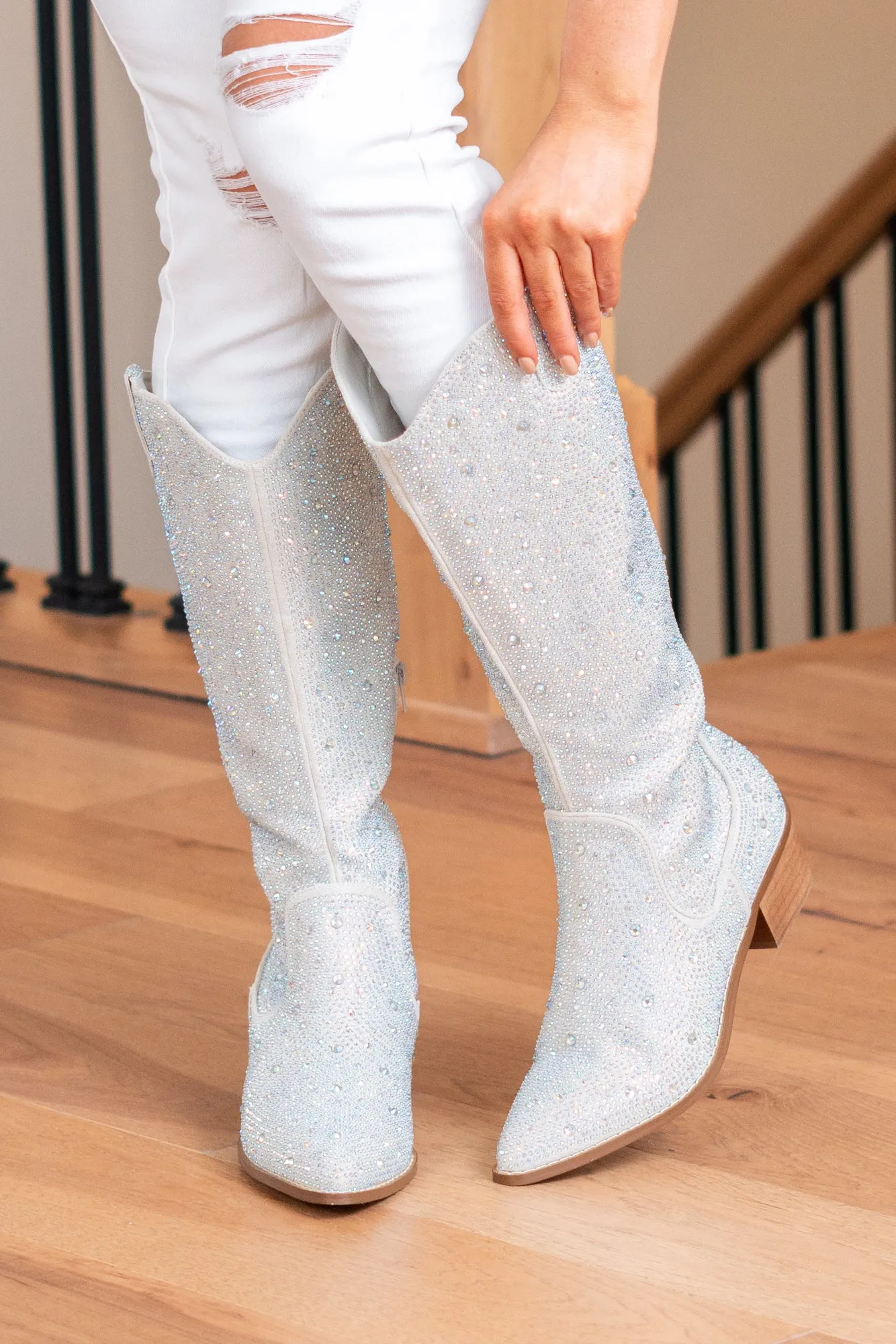 Kady Glitterati High Boots - Silver