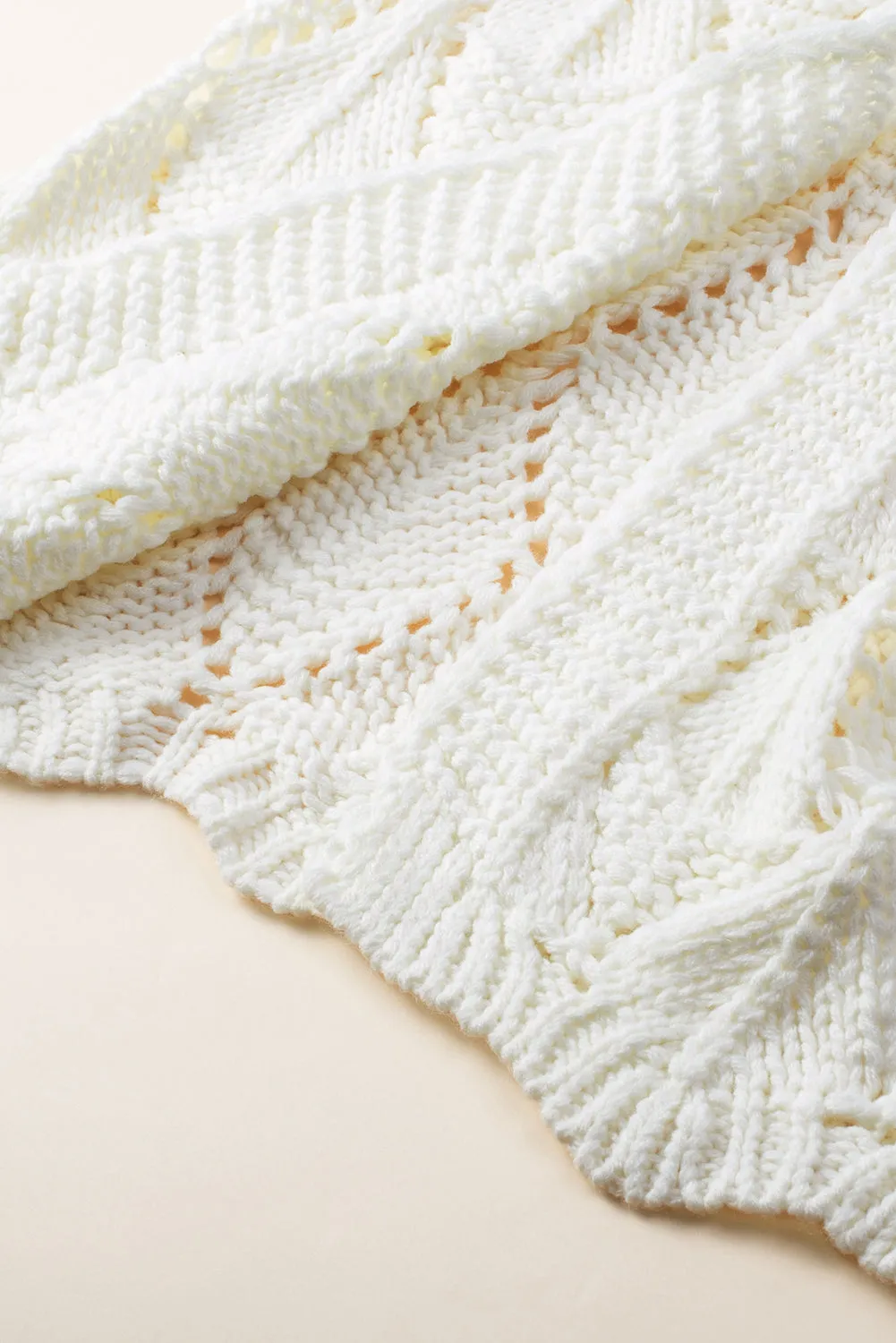 KaleaBoutique Rhombus Hollowed Knit Open Front Cardigan